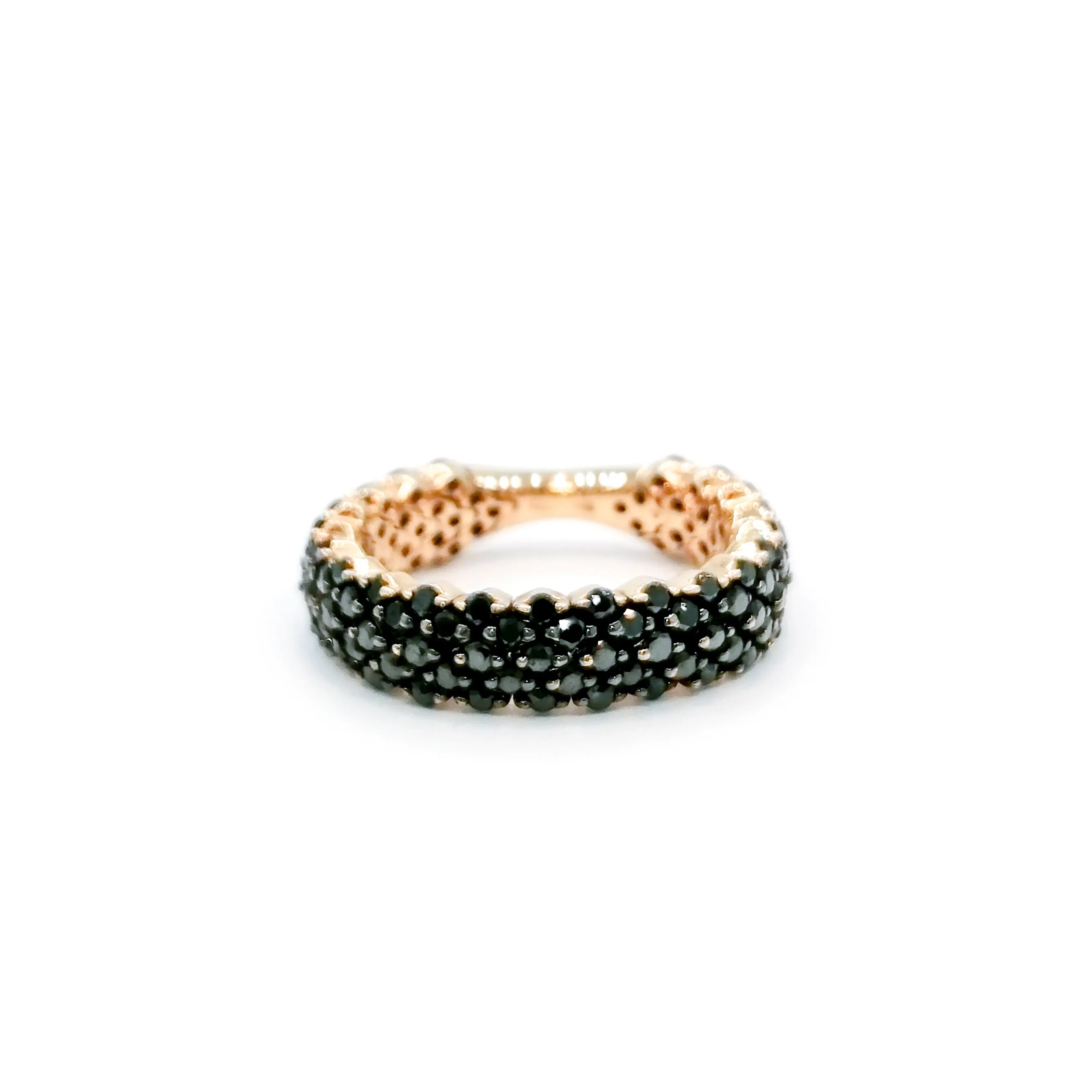 Fascia girodito in oro rosa con diamanti neri