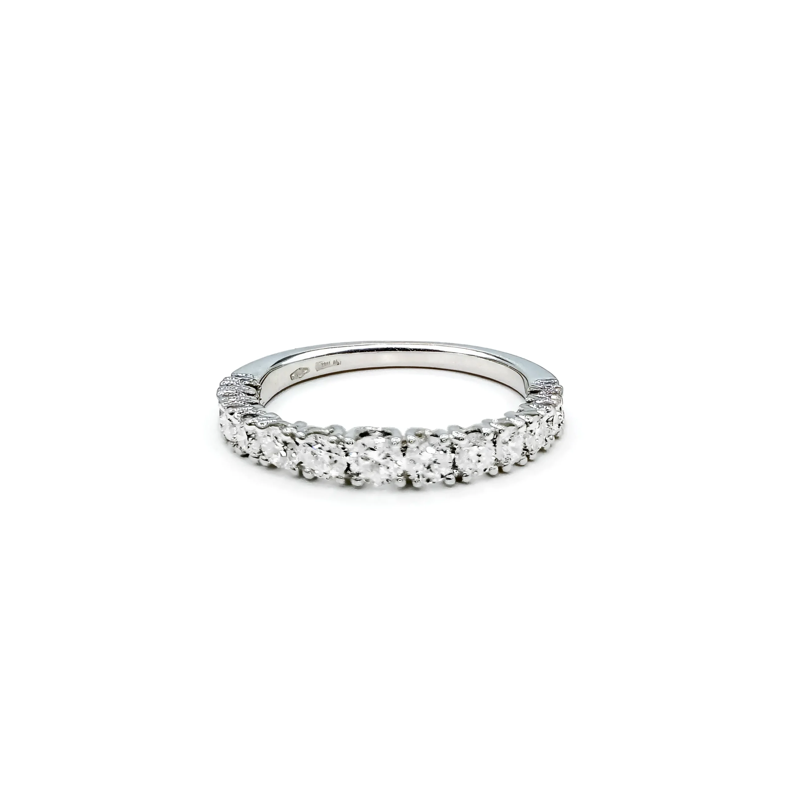 Veretta in oro bianco mezzo giro degradante di diamanti taglio brillante