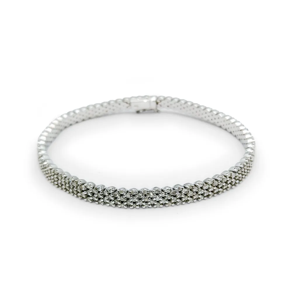 Bracciale in oro bianco con diamanti taglio brillante