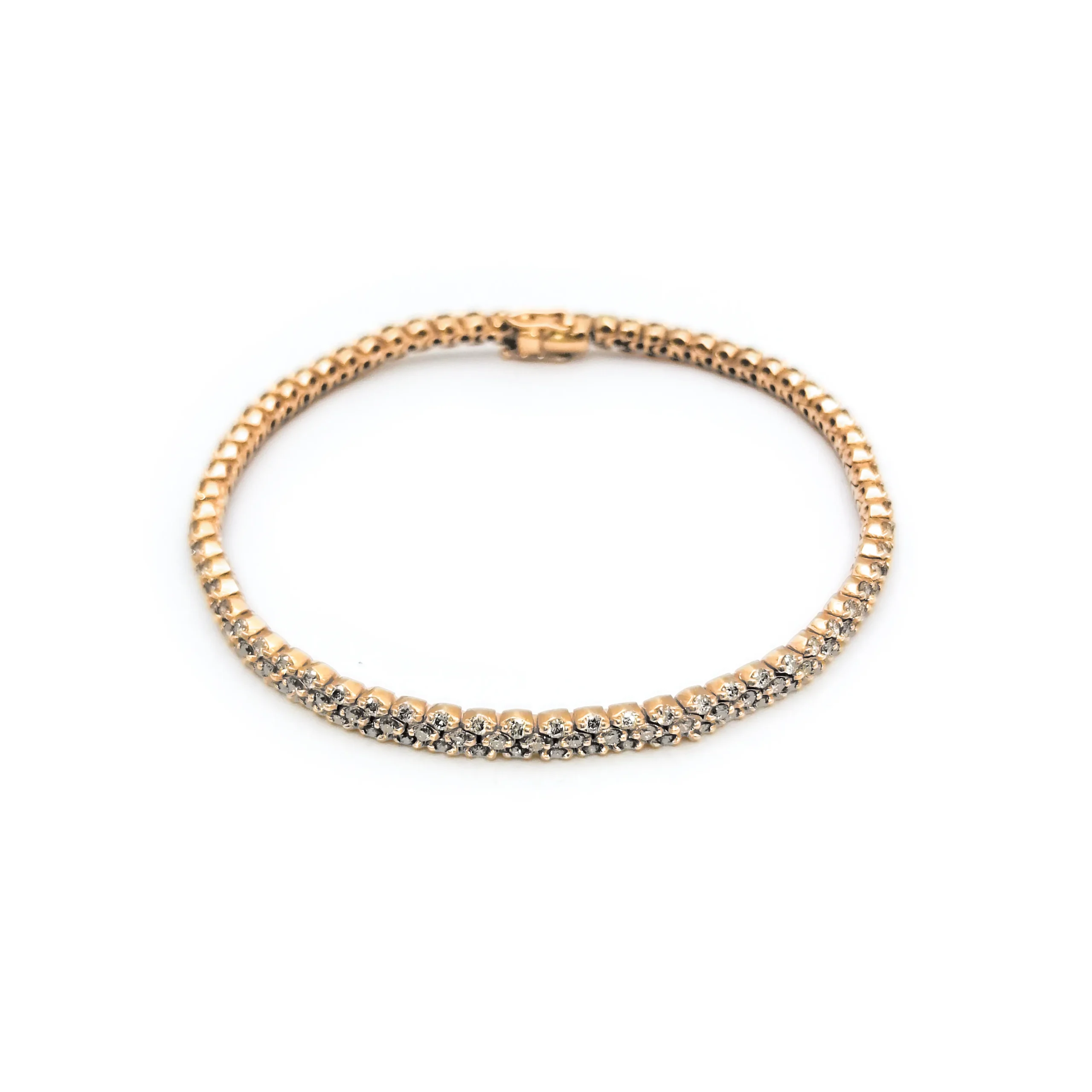 Bracciale in oro rosa con diamanti brow