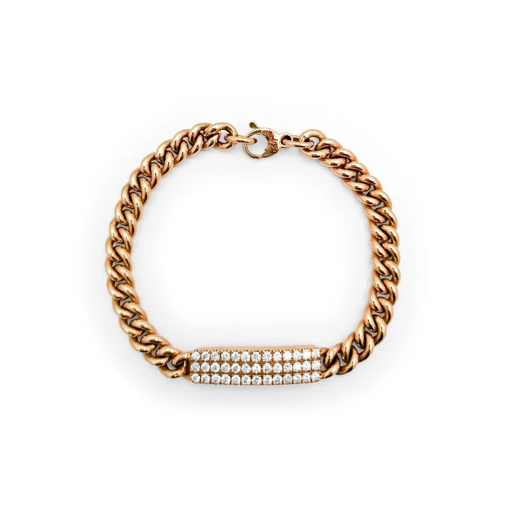 Bracciale in oro rosa con diamanti