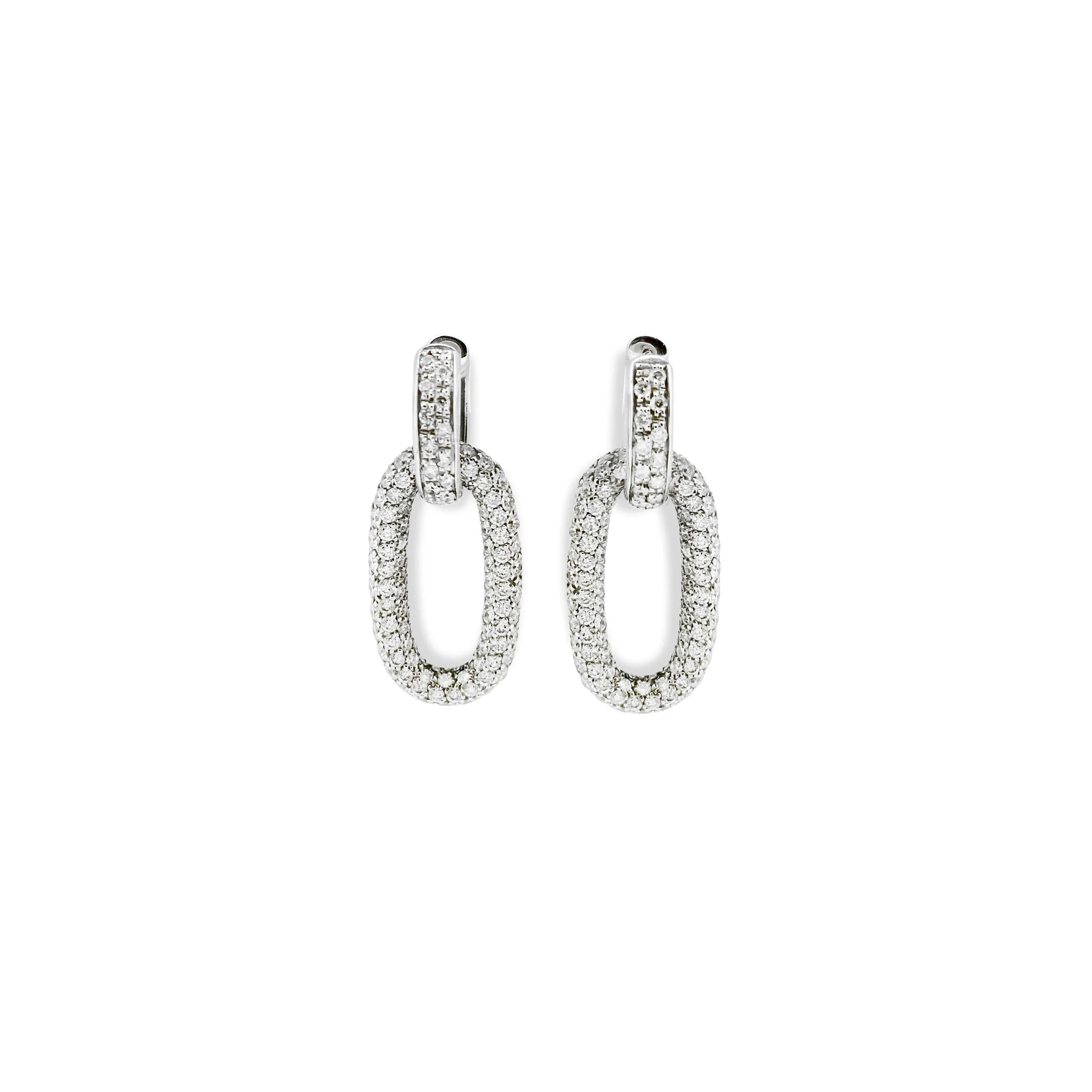 Orecchini in oro bianco con diamanti taglio brillante