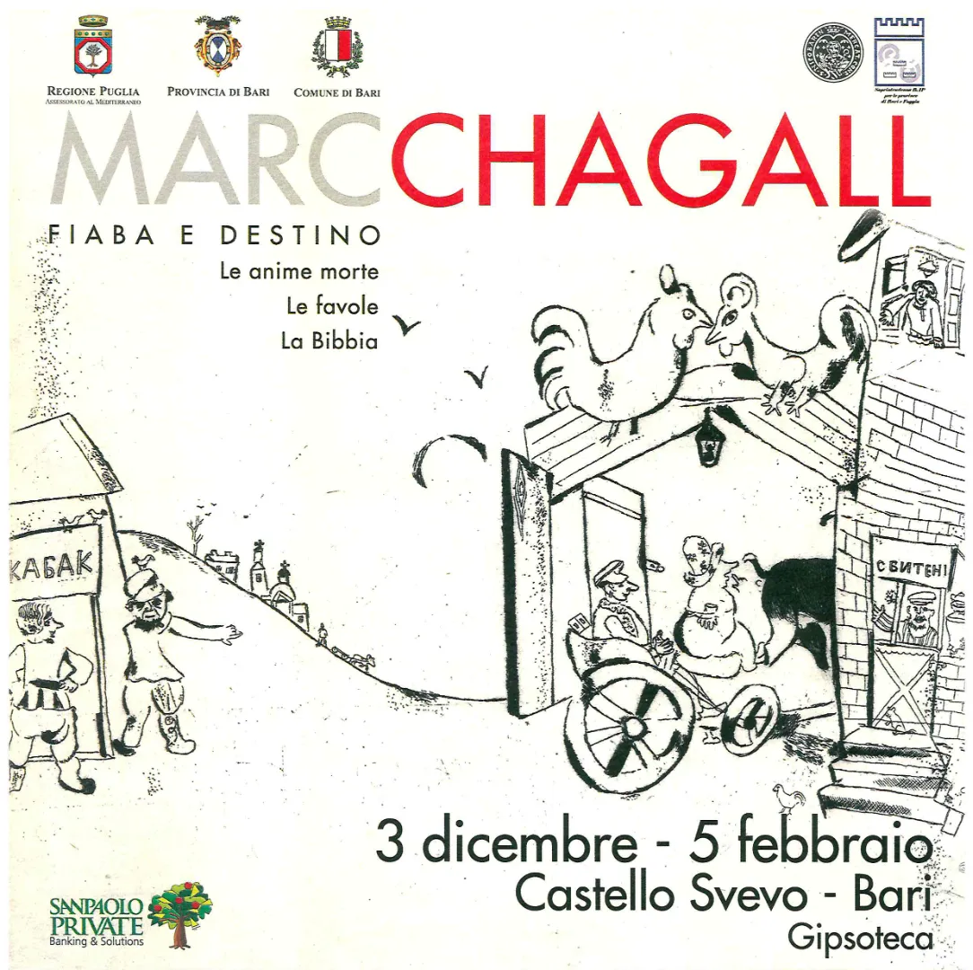 Mossa Gioiellieri Bari, esposizione dei gioielli durante la mostra di Marc Chagall al Castello Svevo